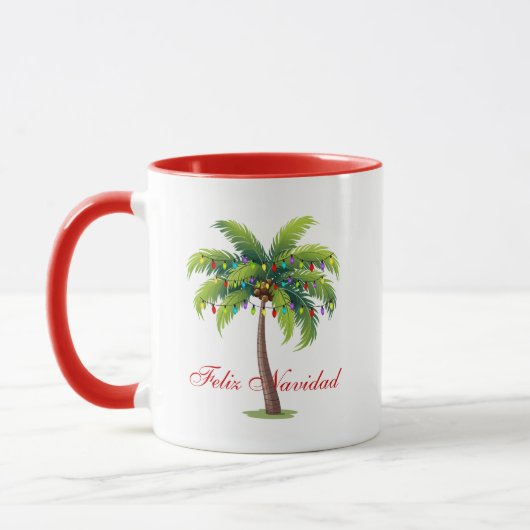 Tasse des Kaffees Feliz Navidad (Links)