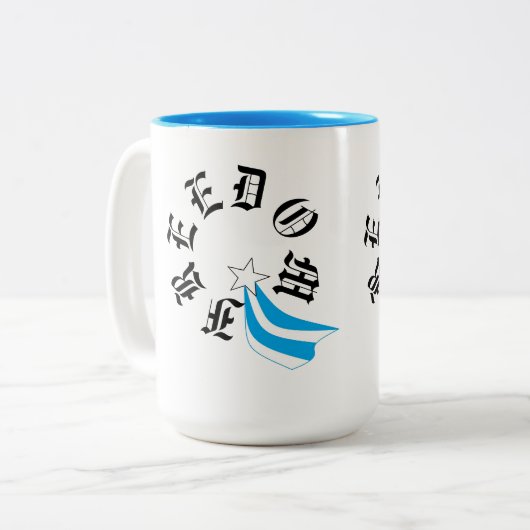 Tasse des Kaffees: Freiheit (Vorderseite Links)