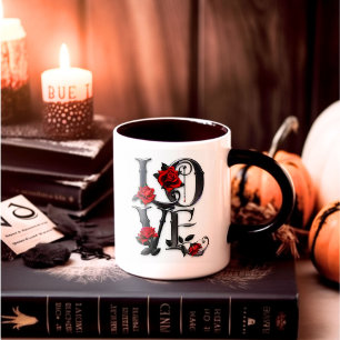 Tasse des Kaffees, gotische Liebe