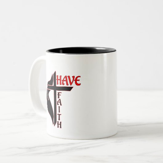 Tasse des Kaffees hat Vertrauen (Vorderseite Links)