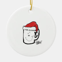 Tasse des Kaffees in der Weihnachtsmannmütze