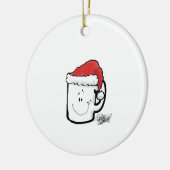 Tasse des Kaffees in der Weihnachtsmannmütze Keramik Ornament (Links)
