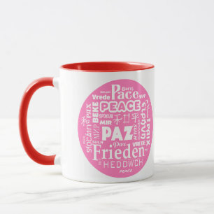 Tasse des Kaffees in mehreren Sprachen