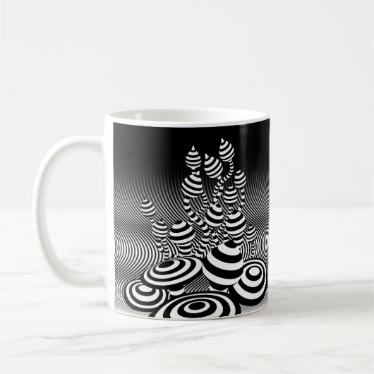 Tasse des Kaffees Magische Pilze geometrische Gest (Links)