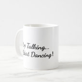 Tasse des Kaffees mit dem "Stoppen des Gesprächs, (Vorderseite Links)