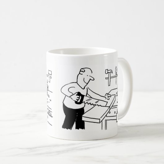 Tasse des Kaffees mit einer Illustration des Zimme (VorderseiteRechts)