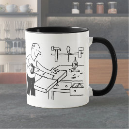Tasse des Kaffees mit einer Illustration des Zimme