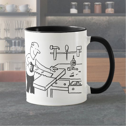Tasse des Kaffees mit einer Illustration des Zimme