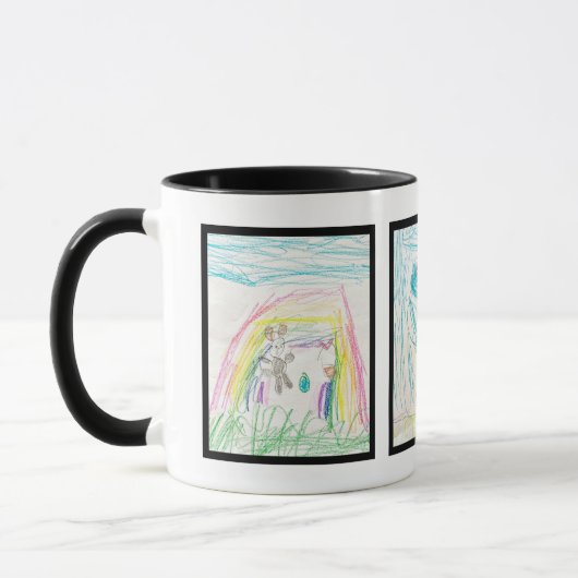 Tasse des Kaffees mit Kinderbildern Art 3 (Links)
