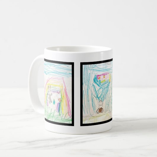 Tasse des Kaffees mit Kinderbildern Art 3 (Vorderseite Links)