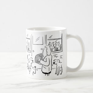 Tasse des Kaffees mit Tierärztliche Illustration