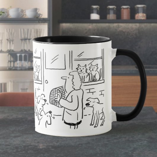 Tasse des Kaffees mit Tierärztliche Illustration