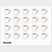 Tasse des Kaffees Quadratischer Aufkleber (Blatt)