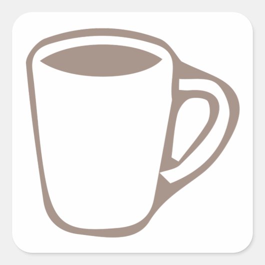 Tasse des Kaffees Quadratischer Aufkleber (Vorderseite)