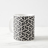 Tasse des Kaffees - Schwarz-Weiß-Blätter Design Mu (Vorderseite Links)
