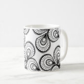 Tasse des Kaffees - Schwarz-Weiß-Design (VorderseiteRechts)