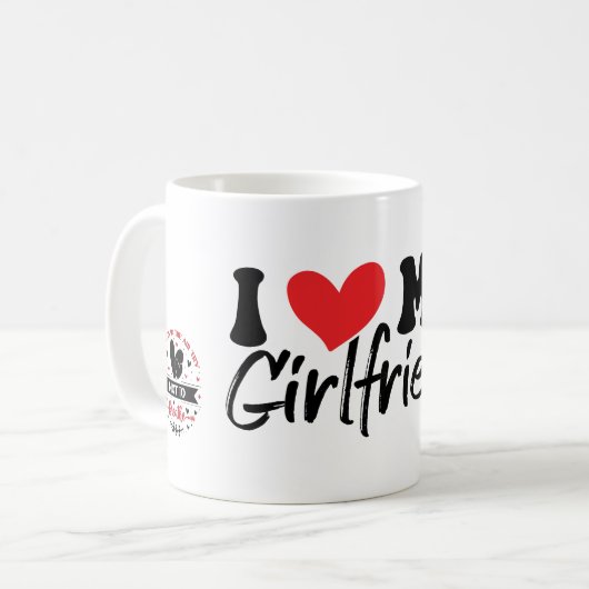 Tasse des Kaffees Valentinstag (Vorderseite Links)