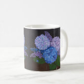 Tasse des Kaffees - Vase der Hydrangeas (VorderseiteRechts)