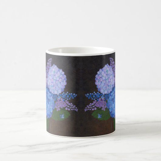 Tasse des Kaffees - Vase der Hydrangeas (Mittel)