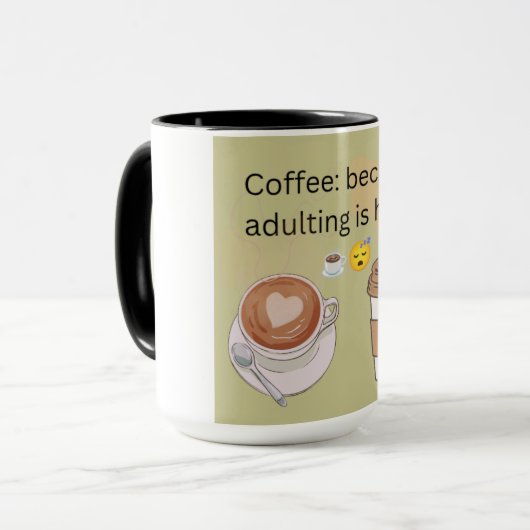 Tasse des Kaffeeüberlebens 😂 | Geschenk für das E (Vorderseite Links)