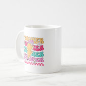 Tasse des Lehrers, Tasse des farbenfrohen Lehrers (Vorderseite Links)