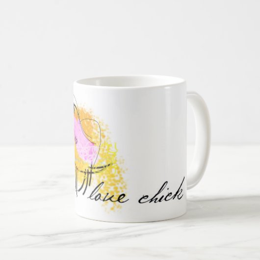 Tasse "des Liebe-Küken-" weiße Klassiker-11oz (VorderseiteRechts)