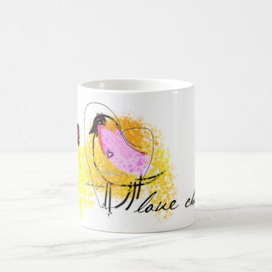 Tasse "des Liebe-Küken-" weiße Klassiker-11oz (Mittel)