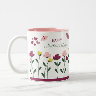Tasse des lila und rosa Muttertags