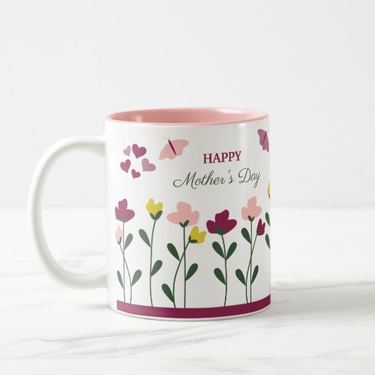 Tasse des lila und rosa Muttertags (Links)