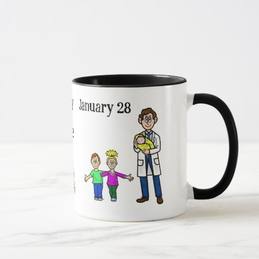 Tasse des männlichen Kinderarztes mit Name (Rechts)
