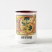 Tasse des mittelalterlichen blorbeleuchteten Buchs (Zentrum)