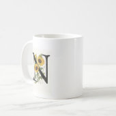 Tasse des Monogramm-Gänseblümchen-N (Vorderseite Links)