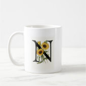 Tasse des Monogramm-Gänseblümchen-N (Links)