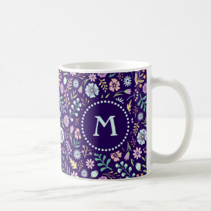 Tasse des Musters "Monogram Floral Whimsical Boho"