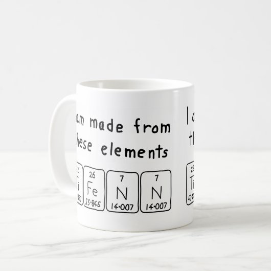 Tasse des periodischen Tabellennamens (Vorderseite Links)
