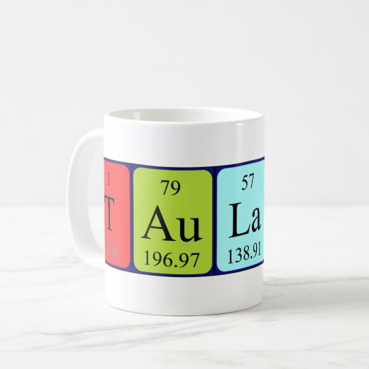 Tasse des periodischen Tabellennamens (Vorderseite Links)