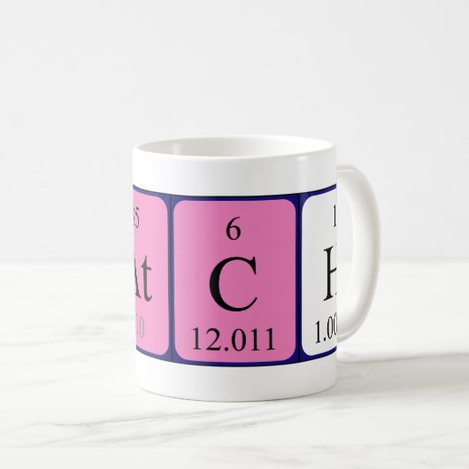 Tasse des periodischen Tabellennamens (VorderseiteRechts)