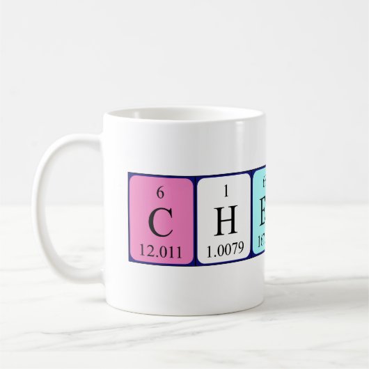 Tasse des periodischen Tabellennamens Cvere (Links)