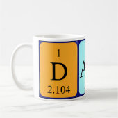 Tasse des periodischen Tabellennamens Damin (Links)