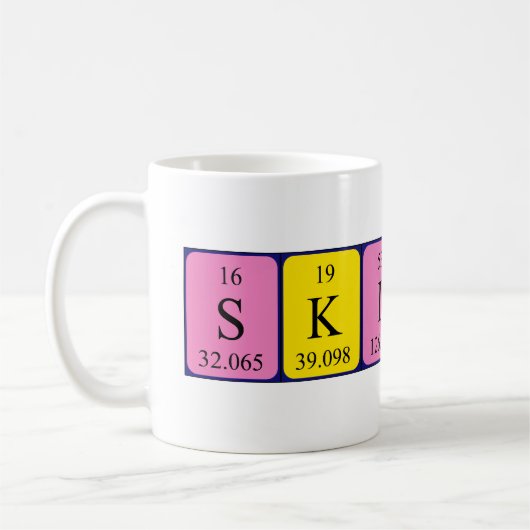 Tasse des periodischen Tabellennamens Skipper (Links)
