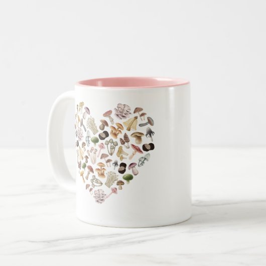 Tasse des Pilzherzes, Geschenk für Pilzenthusiaste (Vorderseite Links)