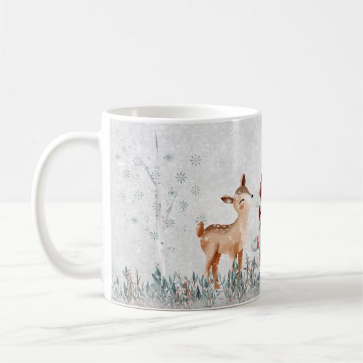 Tasse des Rehes und des Weihnachtskaffees (Links)