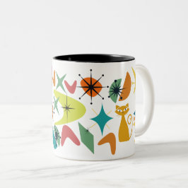 Tasse des Retro-Musters Mitte des Jahrhunderts