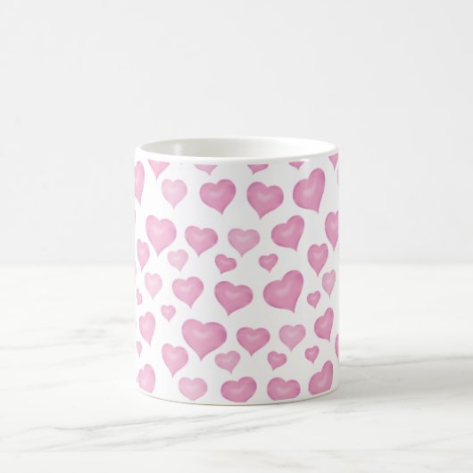 Tasse des rosa Herzmusters (Mittel)