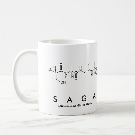 Tasse des Saga-Peptids (Links)