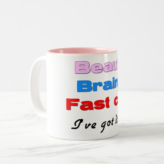 Tasse des Schönheits-Gehirn-schnellen Autos (Vorderseite Links)