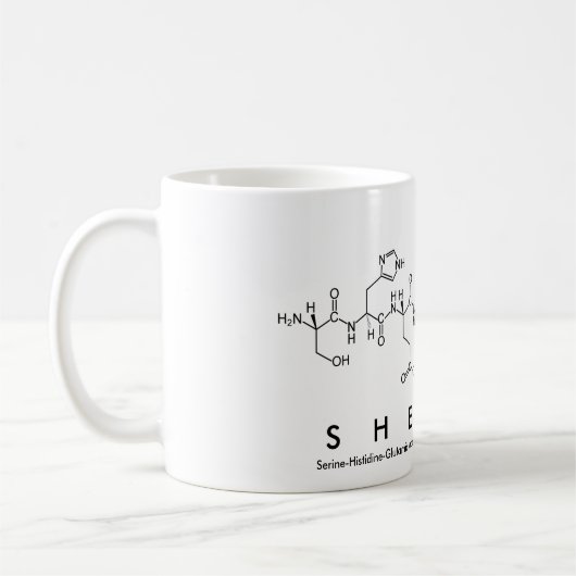 Tasse des Shellie Peptids (Links)