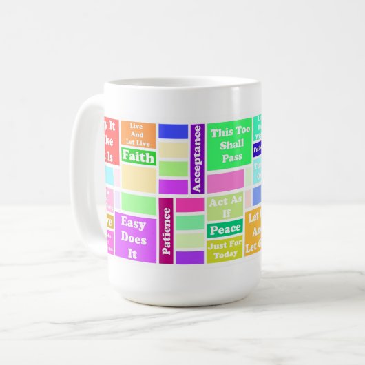 Tasse des Slogan-12-Step (Vorderseite Links)