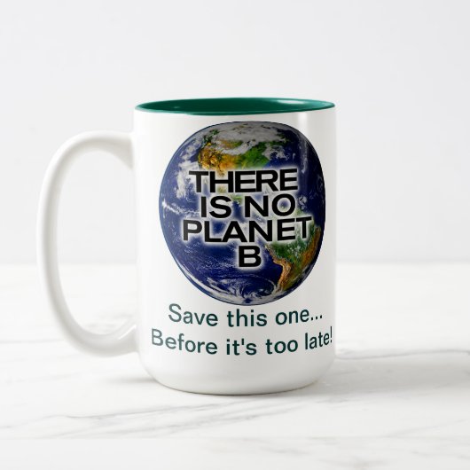 Tasse des Umweltbewusstseins Planet B (Links)