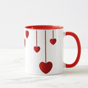 Tasse des Valentines Tagesmit Herzen